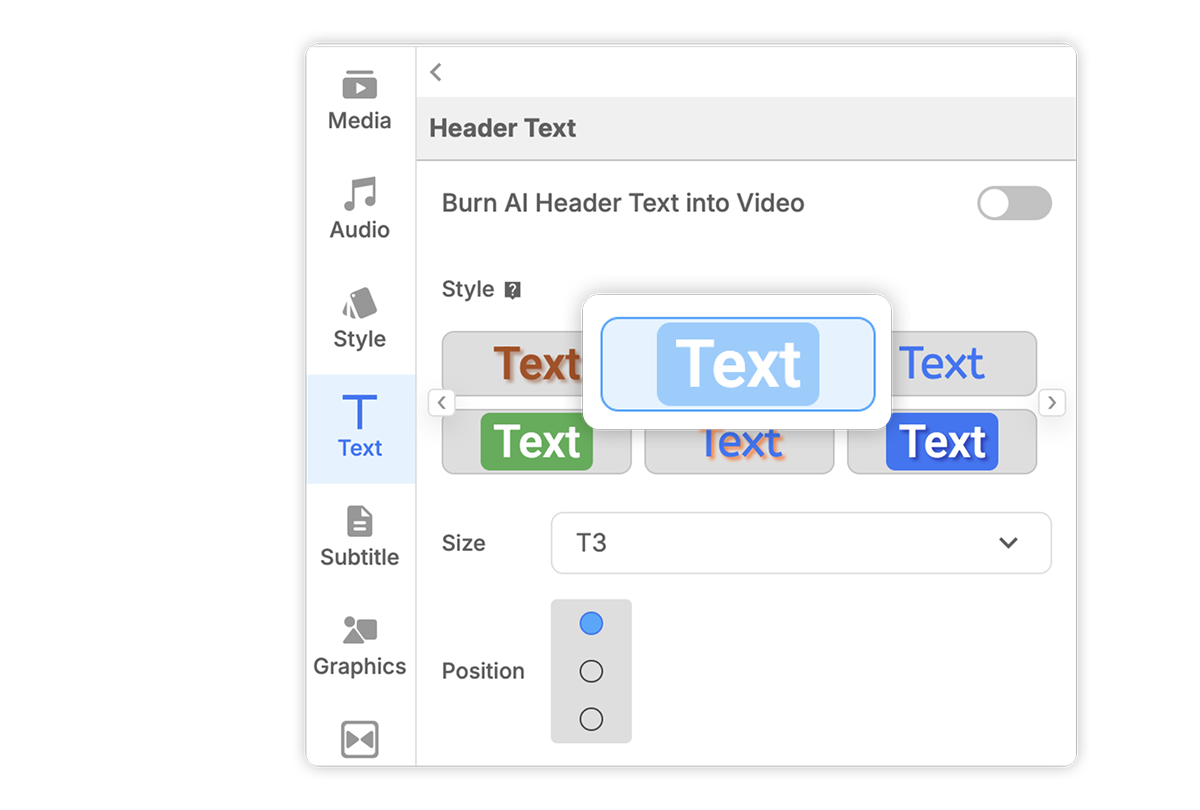 Maintain branding while adding text to video in Visla by setting default styles for font and color.